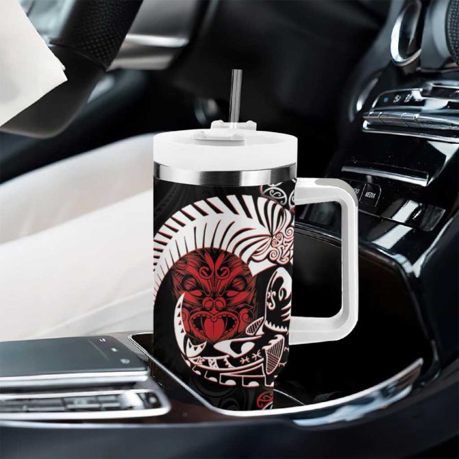 Aotearoa Toitu Te Tiriti Honour The Treaty Maori Haka Custom Stanley Quencher 40Oz Stainless Steel Tumbler With Handle - Image 8