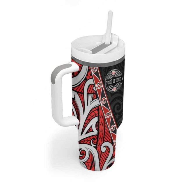 Aotearoa Toitu Te Tiriti Honour The Treaty New Zealand Custom Stanley Quencher 40Oz Stainless Steel Tumbler With Handle - Image 2