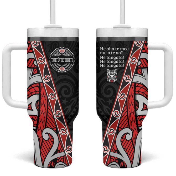 Aotearoa Toitu Te Tiriti Honour The Treaty New Zealand Custom Stanley Quencher 40Oz Stainless Steel Tumbler With Handle