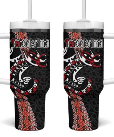 Aotearoa Toitu Te Tiriti Maori Taniwha Haka Honour The Treaty Custom Stanley Quencher 40Oz Stainless Steel Tumbler With Handle