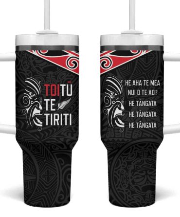Aotearoa Toitu Te Tiriti New Zealand Honour The Treaty Custom Stanley Quencher 40Oz Stainless Steel Tumbler With Handle