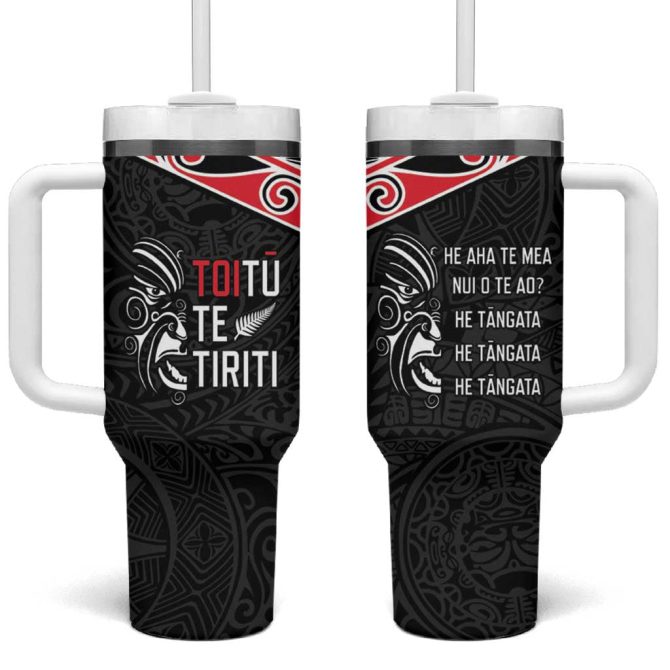 Aotearoa Toitu Te Tiriti New Zealand Honour The Treaty Custom Stanley Quencher 40Oz Stainless Steel Tumbler With Handle