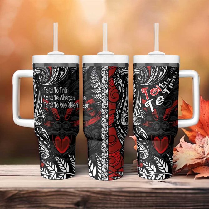 Aotearoa Toitu Te Tiriti New Zealand Honour The Treaty Te Tiriti Is Us Custom Stanley Quencher 40Oz Stainless Steel Tumbler With Handle - Image 4