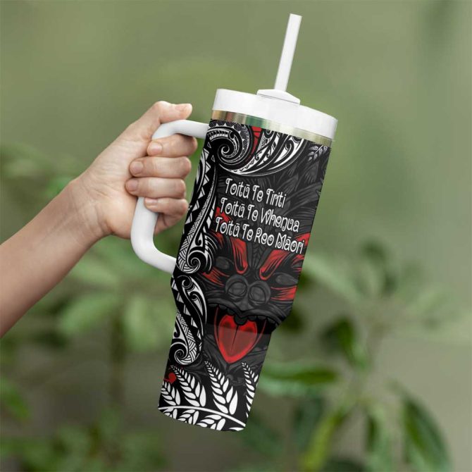 Aotearoa Toitu Te Tiriti New Zealand Honour The Treaty Te Tiriti Is Us Custom Stanley Quencher 40Oz Stainless Steel Tumbler With Handle - Image 3