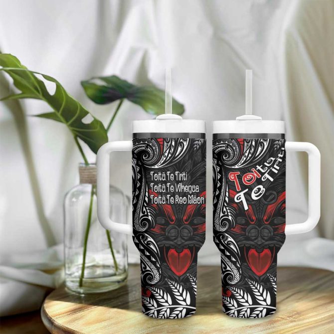 Aotearoa Toitu Te Tiriti New Zealand Honour The Treaty Te Tiriti Is Us Custom Stanley Quencher 40Oz Stainless Steel Tumbler With Handle - Image 9