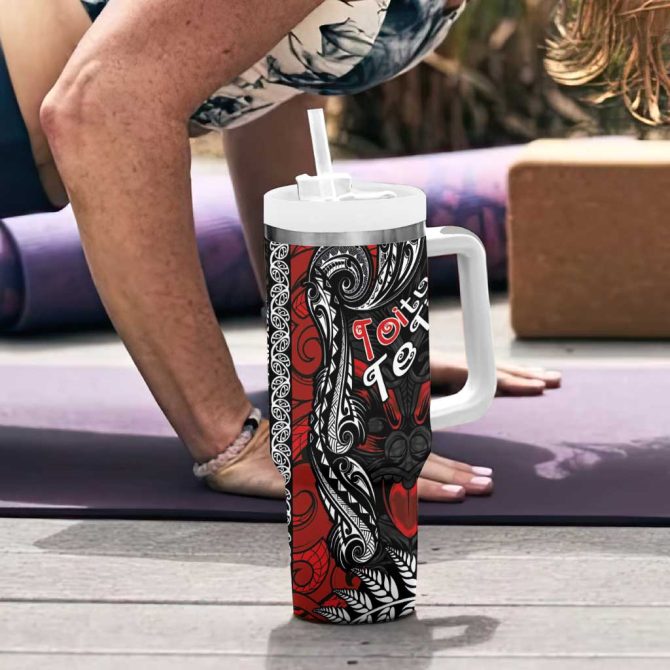 Aotearoa Toitu Te Tiriti New Zealand Honour The Treaty Te Tiriti Is Us Custom Stanley Quencher 40Oz Stainless Steel Tumbler With Handle - Image 6