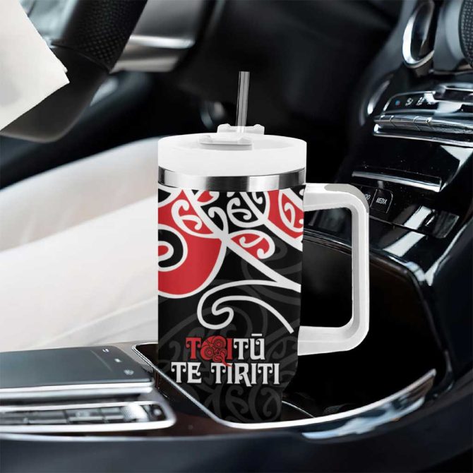 Aotearoa Toitu Te Tiriti New Zealand Stand Together Stand Stronger Custom Stanley Quencher 40Oz Stainless Steel Tumbler With Handle - Image 8