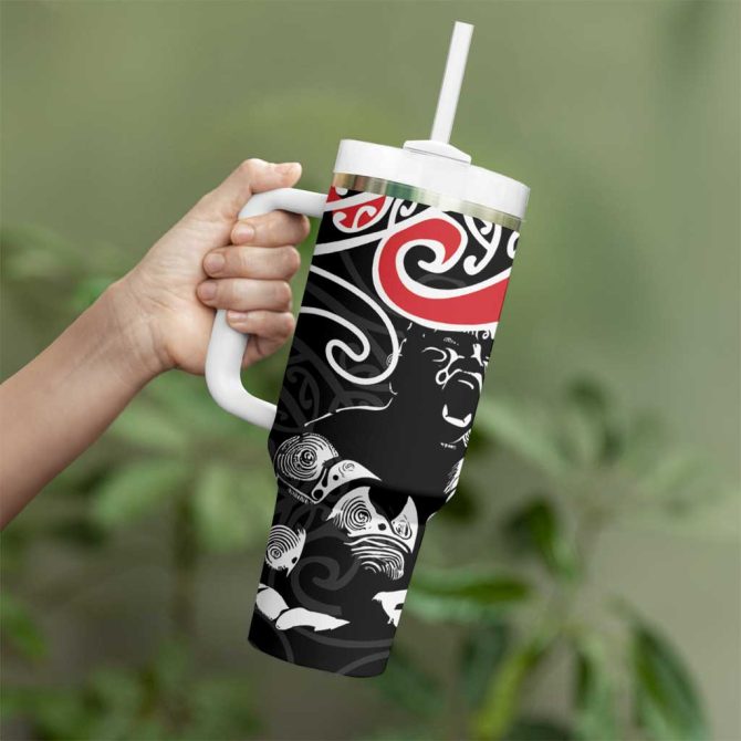 Aotearoa Toitu Te Tiriti New Zealand Stand Together Stand Stronger Custom Stanley Quencher 40Oz Stainless Steel Tumbler With Handle - Image 3