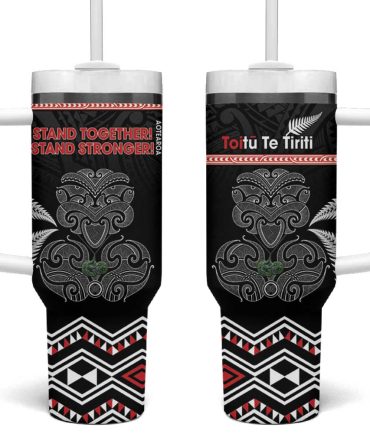 Aotearoa Toitu Te Tiriti Stand Together! Stand Stronger! Nz Tiki Custom Stanley Quencher 40Oz Stainless Steel Tumbler With Handle