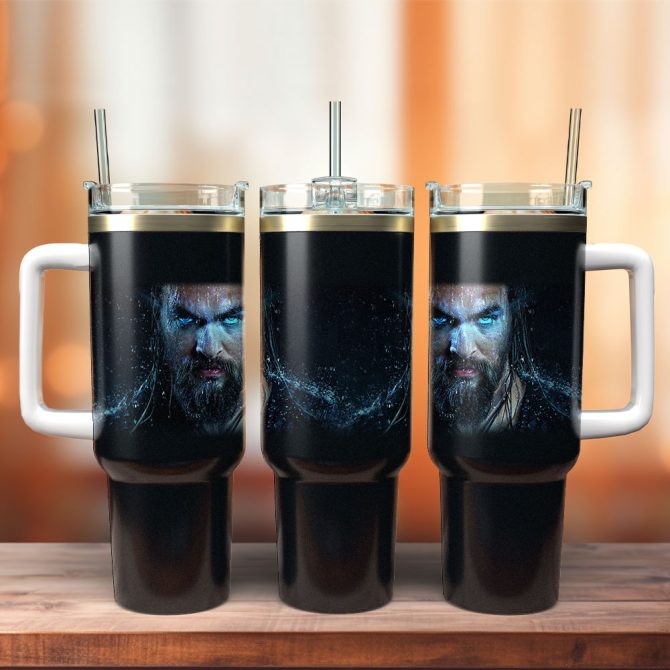 Aquaman Movies Custom Stanley Quencher 40Oz Stainless Steel Tumbler With Handle
