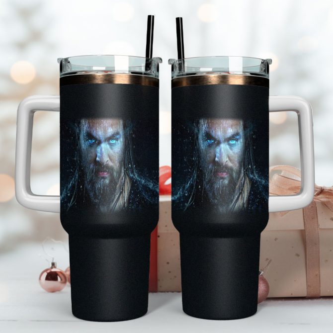 Aquaman Movies Custom Stanley Quencher 40Oz Stainless Steel Tumbler With Handle - Image 4