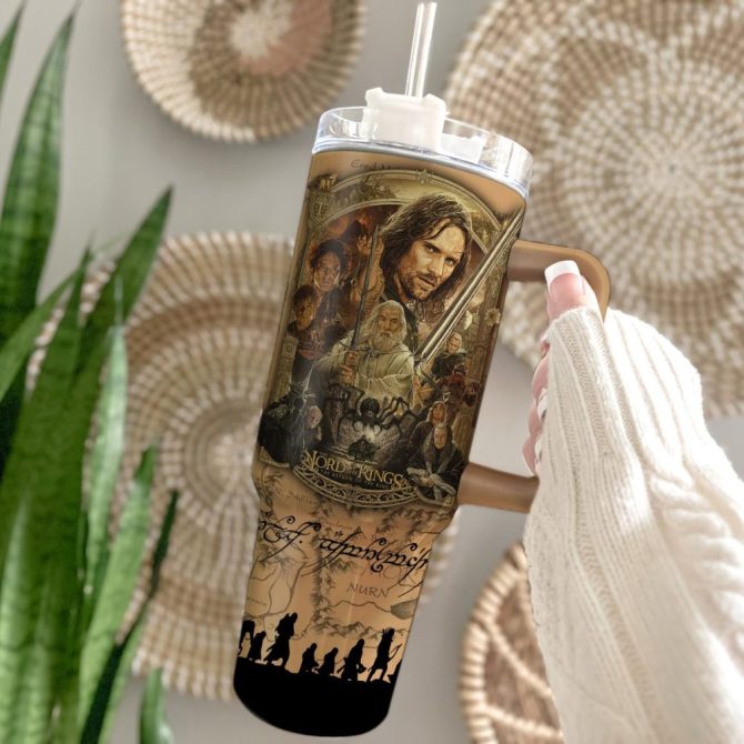 Aragorn The Lord Of The Rings Movies Custom Stanley Quencher 40Oz Stainless Steel Tumbler With Handle - Image 4