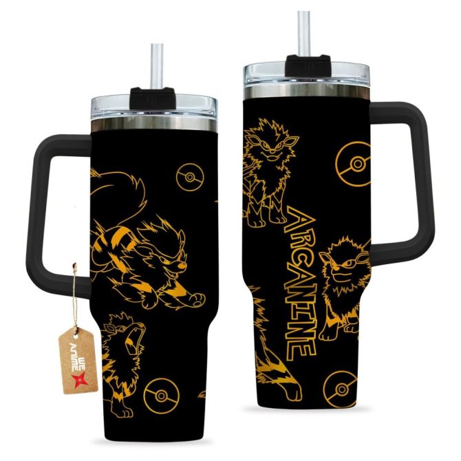 Arcanine Pokemon Anime Custom Stanley Quencher 40Oz Stainless Steel Tumbler - Image 2