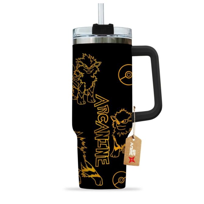 Arcanine Pokemon Anime Custom Stanley Quencher 40Oz Stainless Steel Tumbler - Image 3