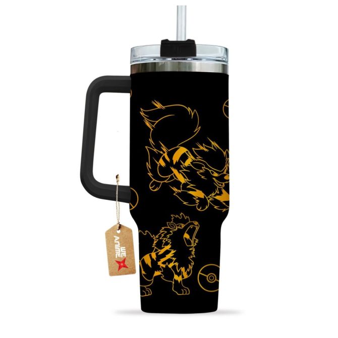 Arcanine Pokemon Anime Custom Stanley Quencher 40Oz Stainless Steel Tumbler - Image 4