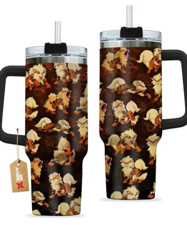 Arcanine Pokemon Anime Custom Stanley Quencher 40Oz Stainless Steel Tumbler