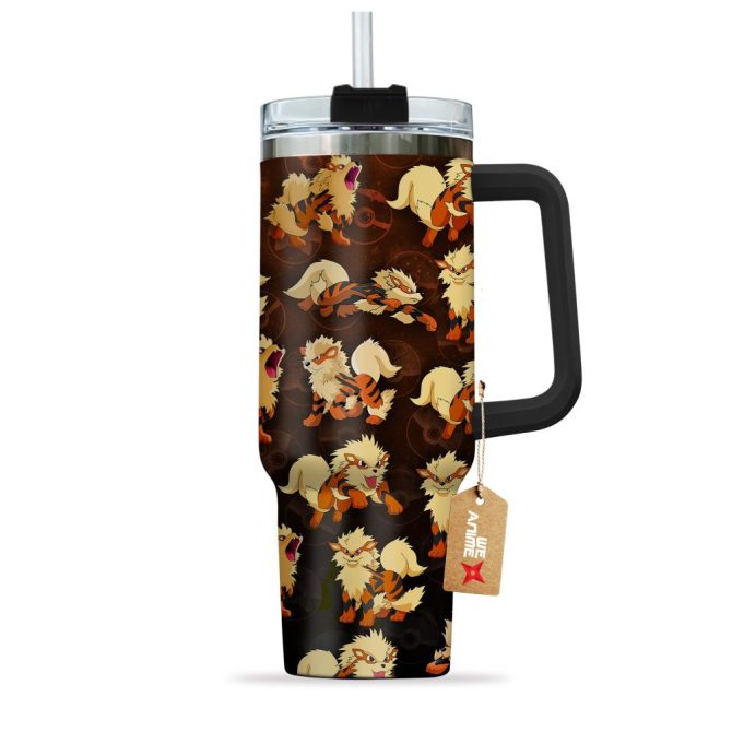 Arcanine Pokemon Anime Custom Stanley Quencher 40Oz Stainless Steel Tumbler - Image 2