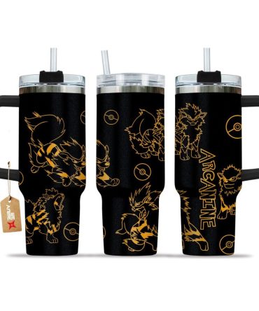 Arcanine Pokemon Anime Custom Stanley Quencher 40Oz Stainless Steel Tumbler