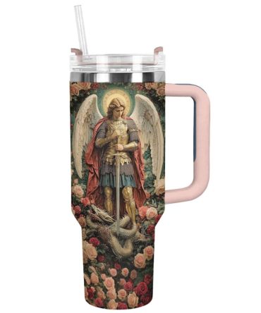 Archangel Michael Glory Christmas Custom Stanley Quencher 40Oz Stainless Steel Tumbler With Handle