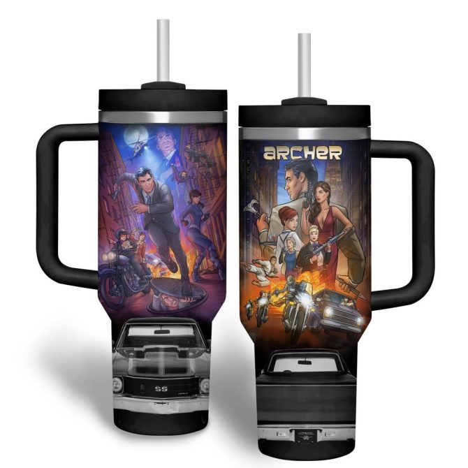 Archer Tv Series Custom Stanley Quencher 40Oz Stainless Steel Tumbler