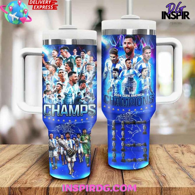 Argentina 2024 Copa America Custom Stanley Quencher 40Oz Stainless Steel Tumbler - Image 2