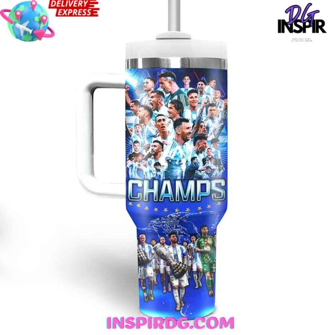 Argentina 2024 Copa America Custom Stanley Quencher 40Oz Stainless Steel Tumbler - Image 3