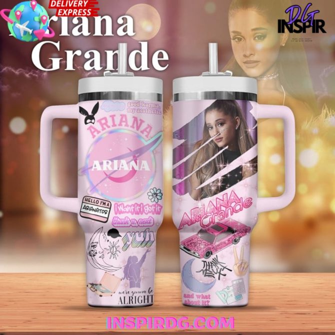 Ariana Grande Music Custom Stanley Quencher 40Oz Stainless Steel Tumbler