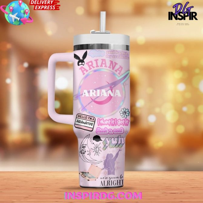 Ariana Grande Music Custom Stanley Quencher 40Oz Stainless Steel Tumbler - Image 2