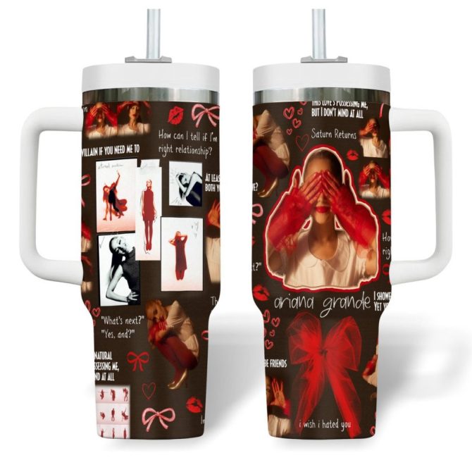 Ariana Grande Music Custom Stanley Quencher 40Oz Stainless Steel Tumbler