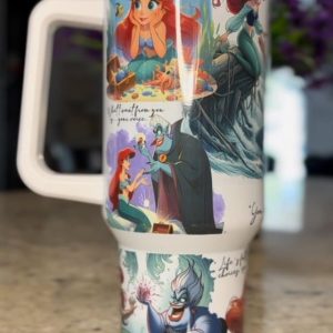 Ariel The Little Mermaid Disney Cartoon Custom Stanley Quencher 40Oz Stainless Steel Tumbler