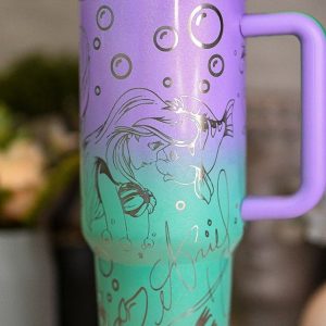 Ariel The Little Mermaid Disney Cartoon Custom Stanley Quencher 40Oz Stainless Steel Tumbler