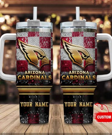 Arizona Cardinals Nfl Custom Stanley Quencher 40Oz Stainless Steel Tumbler With Handle