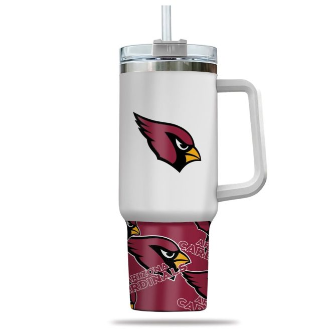 Arizona Cardinals Nfl Custom Stanley Quencher 40Oz Stainless Steel Tumbler With Handle - Image 2