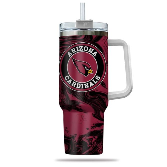 Arizona Cardinals Nfl Custom Stanley Quencher 40Oz Stainless Steel Tumbler With Handle - Image 2