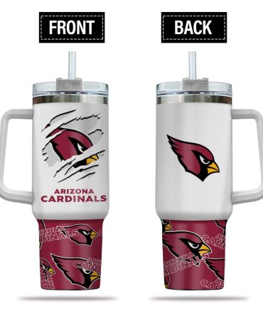 Arizona Cardinals Nfl Custom Stanley Quencher 40Oz Stainless Steel Tumbler With Handle