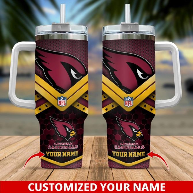 Arizona Cardinals Nfl Custom Stanley Quencher 40Oz Stainless Steel Tumbler With Handle - Image 3