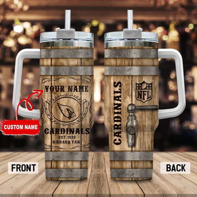 Arizona Cardinals Nfl Custom Stanley Quencher 40Oz Stainless Steel Tumbler With Handle