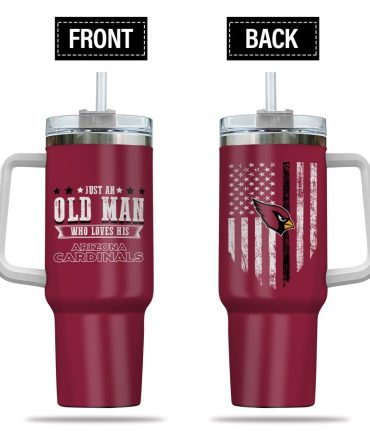 Arizona Cardinals Nfl Custom Stanley Quencher 40Oz Stainless Steel Tumbler With Handle