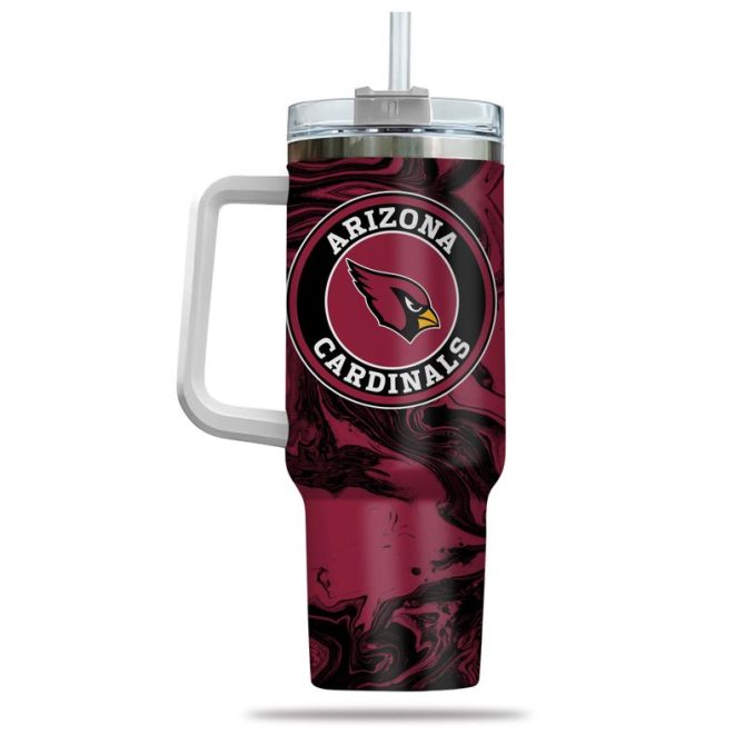 Arizona Cardinals Nfl Custom Stanley Quencher 40Oz Stainless Steel Tumbler With Handle - Image 3