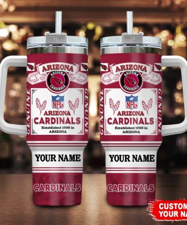 Arizona Cardinals Nfl Custom Stanley Quencher 40Oz Stainless Steel Tumbler With Handle