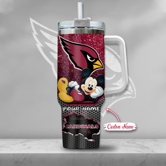 Arizona Cardinals Nfl Custom Stanley Quencher 40Oz Stainless Steel Tumbler With Handle - Image 2