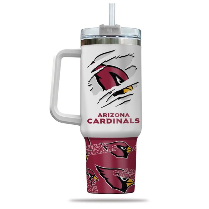Arizona Cardinals Nfl Custom Stanley Quencher 40Oz Stainless Steel Tumbler With Handle - Image 3