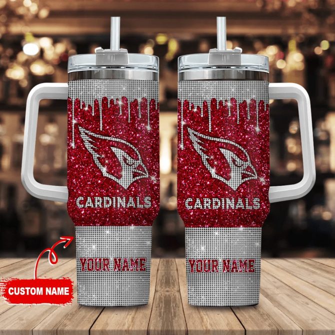 Arizona Cardinals Nfl Custom Stanley Quencher 40Oz Stainless Steel Tumbler With Handle