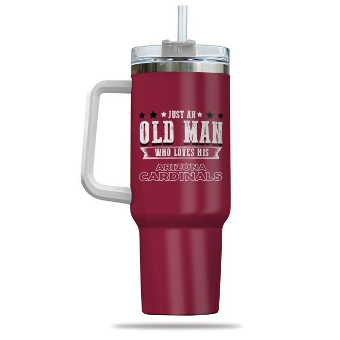 Arizona Cardinals Nfl Custom Stanley Quencher 40Oz Stainless Steel Tumbler With Handle - Image 3