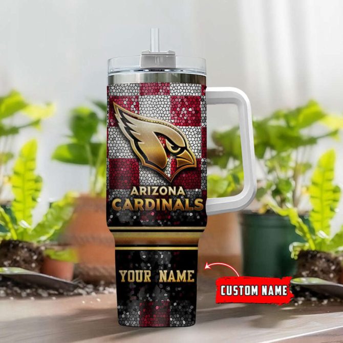 Arizona Cardinals Nfl Custom Stanley Quencher 40Oz Stainless Steel Tumbler With Handle - Image 2