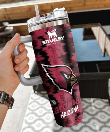 Arizona Cardinals Nfl Custom Stanley Quencher 40Oz Stainless Steel Tumbler With Handle