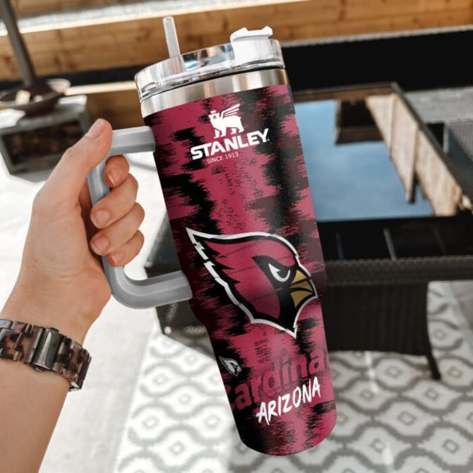 Arizona Cardinals Nfl Custom Stanley Quencher 40Oz Stainless Steel Tumbler With Handle