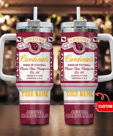 Arizona Cardinals Nfl Custom Stanley Quencher 40Oz Stainless Steel Tumbler With Handle