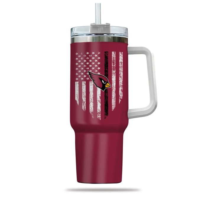 Arizona Cardinals Nfl Custom Stanley Quencher 40Oz Stainless Steel Tumbler With Handle - Image 2