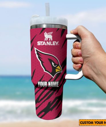 Arizona Cardinals Nfl Custom Stanley Quencher 40Oz Stainless Steel Tumbler With Handle